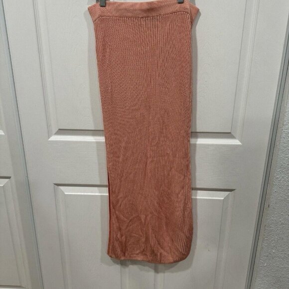 MNG Mango Womens Orange Green Skirt Size Medium M Summer Viscose Slit Knit‎ - Picture 6 of 10
